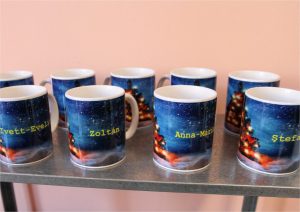 Cană albă simplă - personalizată uninominal - Galaxy Design